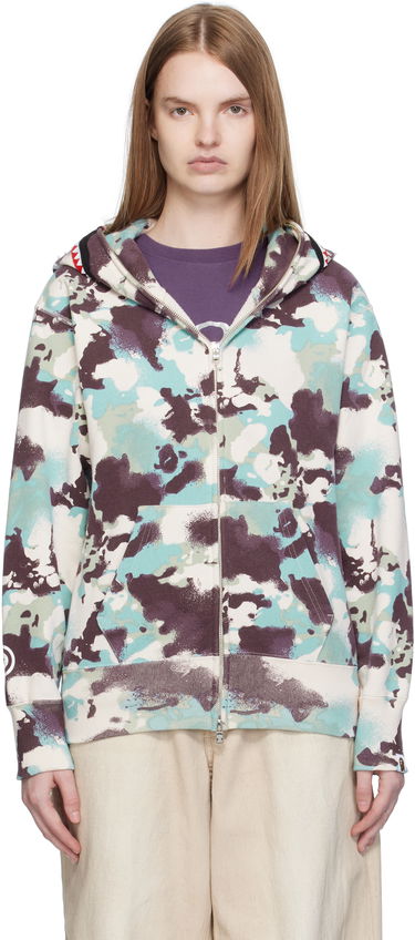 Sweatshirt BAPE A Bathing Ape Map Camo Shark Full Zip Hoodie Flerfarvet | 001ZPL302001L, 0