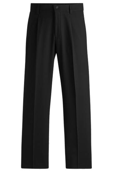 Bukser BOSS Modern-Fit Stretch Twill Trousers with Front Crease Sort | 50538671
