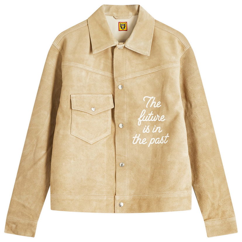 Bomberjakke Human Made Suede Leather Jacket With Embroidery by Human Made Beige | HM28JK009-BG