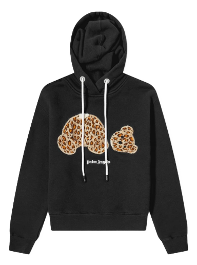 Sweatshirt Palm Angels Leopard Bear Hoodie Sort | PWBB022S22FLE0011060