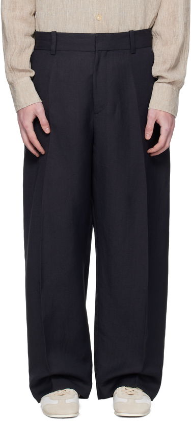 Bukser Studio Nicholson Studio Nicholson Fume Wide-Leg Trousers Mørkeblå | FUME SNM - 1377, 0