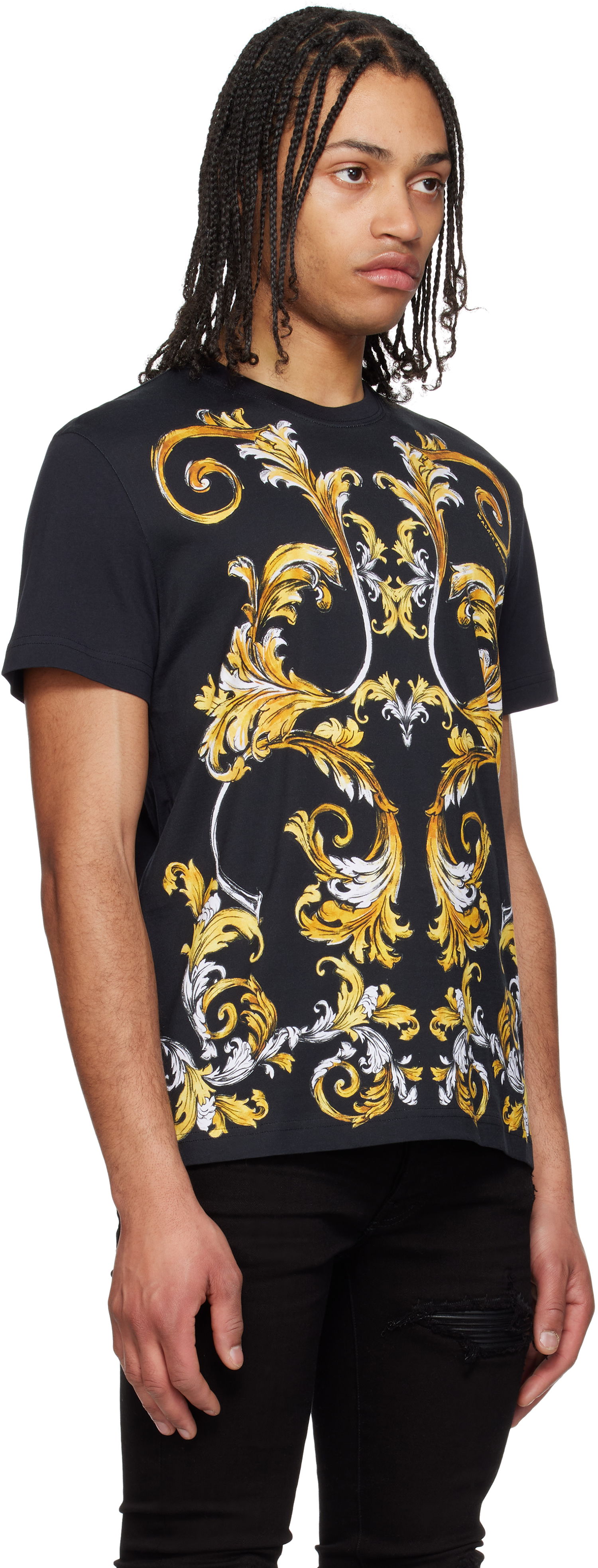 T-shirt Versace Versace Jeans Couture Barocco Outline T-Shirt Sort | E78GAH6SB_EJS461, 1