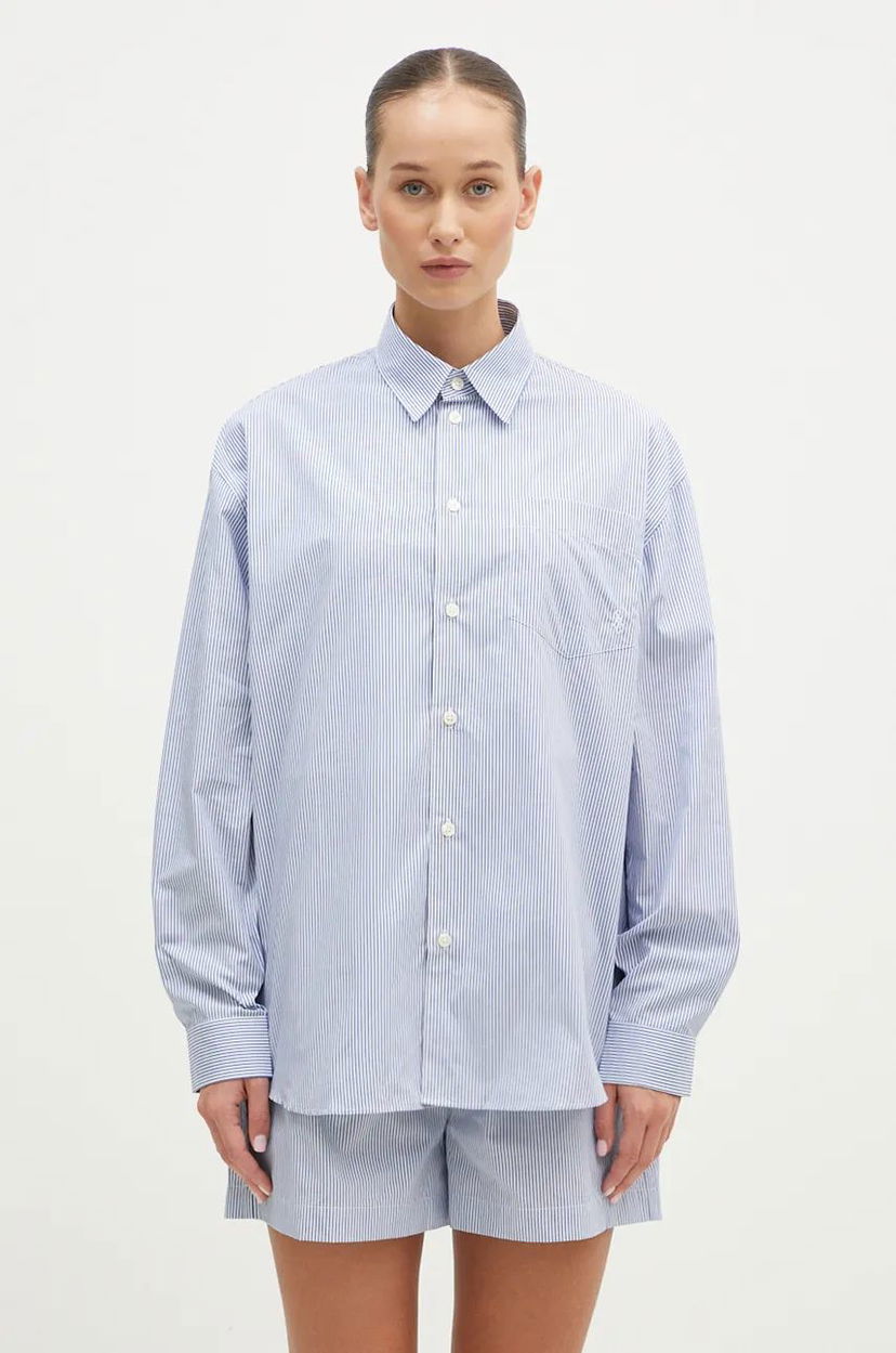 Skjorte Sporty & Rich Relaxed Fit Shirt Blå | SI006S409SN