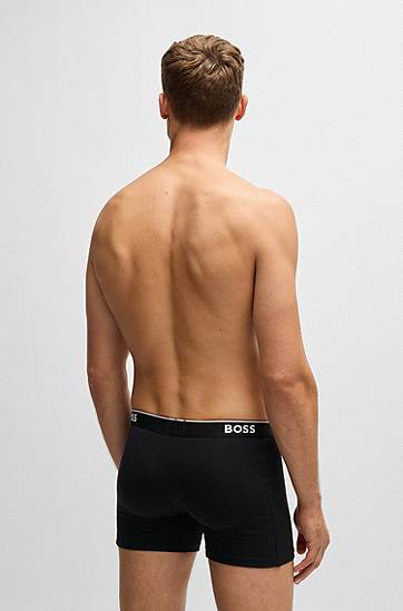 Boksere BOSS Three-pack of stretch-cotton boxer briefs Sort | 50475282, 1