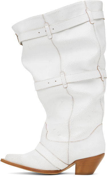 Tøj R13 R13 Buckled Slouch Cowboy Boots Hvid | R13WS114-S209A, 2