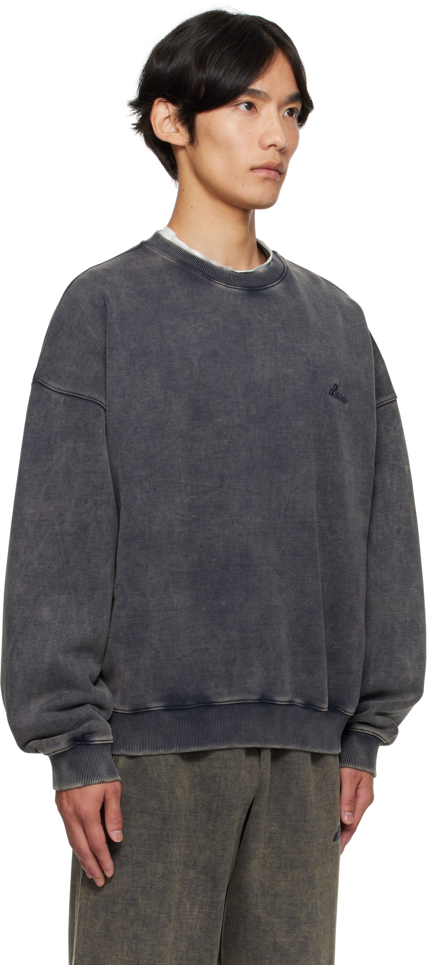 Sweatshirt We11done We11done Bleached Sweatshirt Grå | WD-TS2-25-785-U-DN, 1