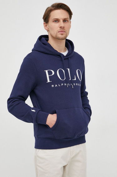 Sweatshirt Polo by Ralph Lauren Logo Popover Hoody Mørkeblå | 710860831004, 0