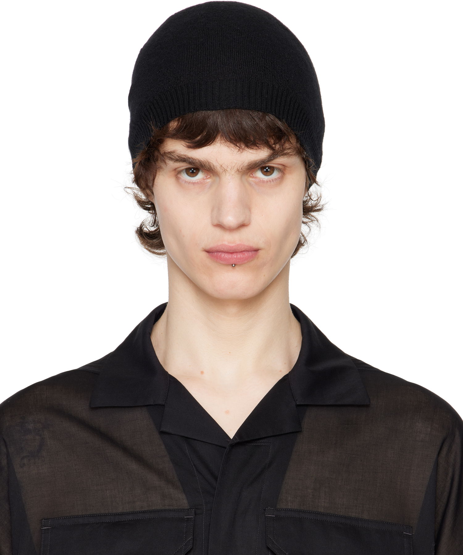 Beanie Rick Owens Rick Owens Hollywood Cashmere Beanie Sort | RU01E5495 WS, 0
