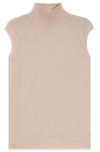 Merino Wool High-Neck Sleeveless Top