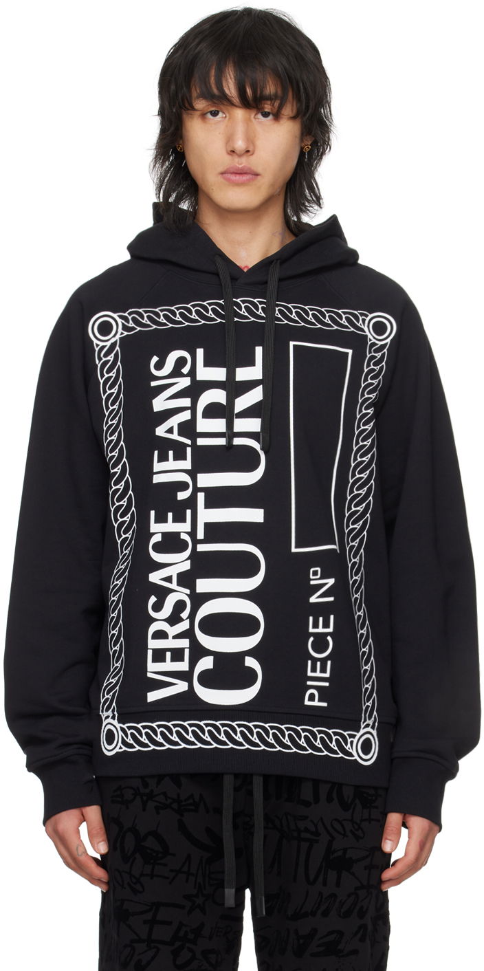 Sweatshirt Versace Printed Hoodie Sort | E76GAIE04_ECF00E