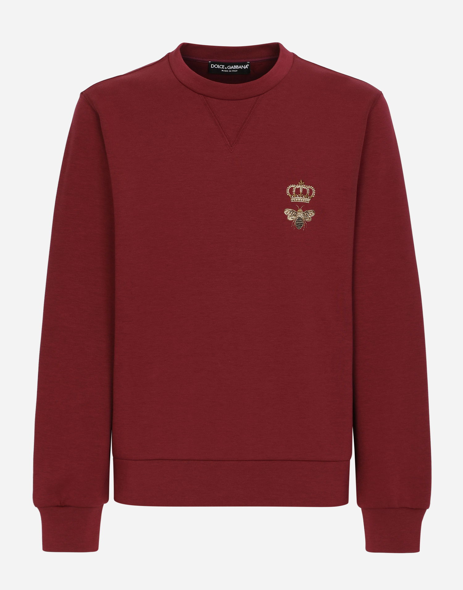 Sweatshirt Dolce & Gabbana Cotton Jersey Sweatshirt With Embroidery Bourgogne | G9ABJZHU7H9R0108, 0