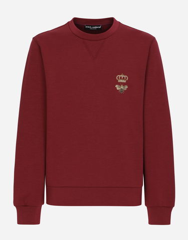 Sweatshirt Dolce & Gabbana Cotton Jersey Sweatshirt With Embroidery Bourgogne | G9ABJZHU7H9R0108, 0