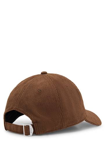 Kasket BOSS Corduroy cap with embroidered logo Brun | 50544383, 1