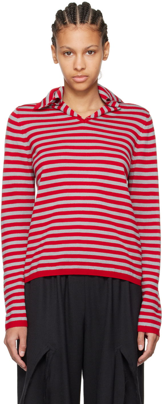 Sweater Comme des Garçons Comme des Garçons Girl Striped Sweater Rød | NM-N002-051