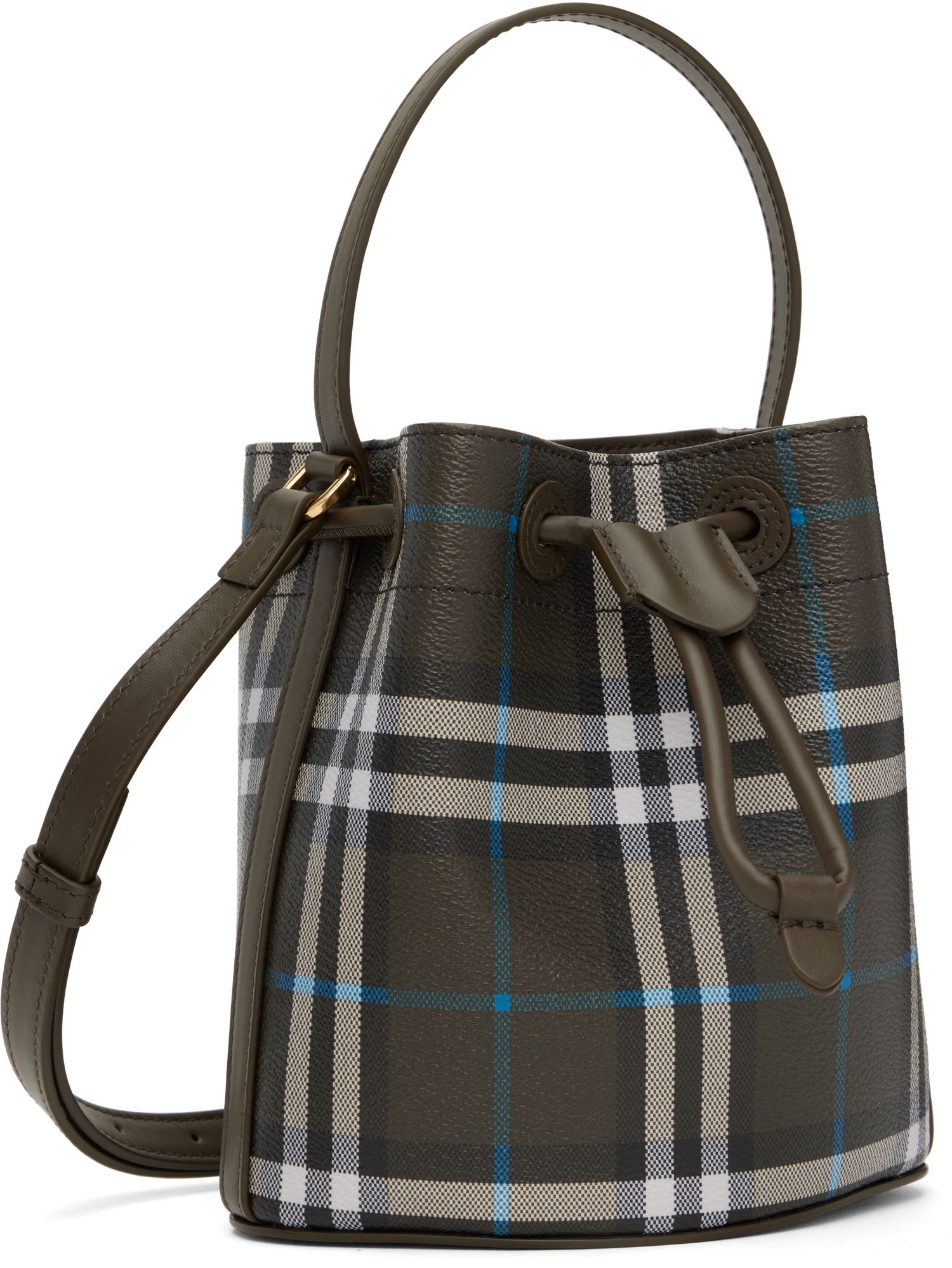 Håndtaske Burberry Burberry Mini Check Bucket Bag Grøn | 8108303, 1
