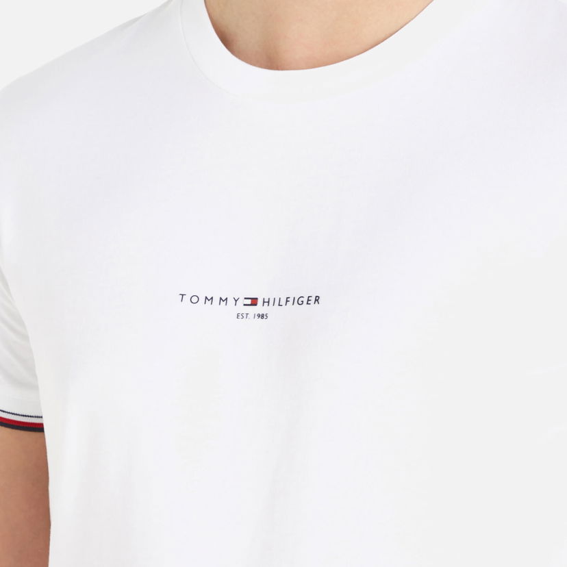 T-shirt Tommy Hilfiger Tommy Logo Cotton-Jersey Hvid | MW0MW32584YBR