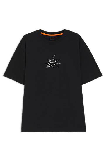 T-shirt BOSS BOSS Relaxed-Fit Cotton T-Shirt with Logo Artwork Sort | 50546370, 0