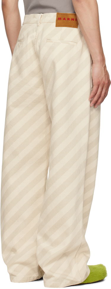 Bukser Marni Marni Striped High-Waist Jeans Beige | PUJU0101A0 USCX37, 2