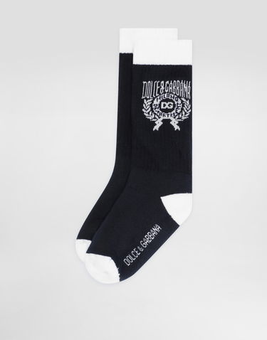 Sokker Dolce & Gabbana Dolce & Gabbana Cotton Socks With DG Logo Mørkeblå | LBKAG7JBCH7B0789, 1