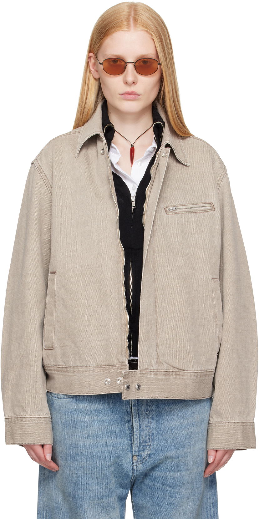 Jakke OUR LEGACY Our Legacy Miller Denim Jacket Beige | M2255MV