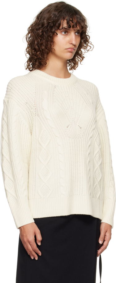 Sweater Loulou de Saison Loulou de Saison Silva Cable Knit Sweater Hvid | SILVA, 1