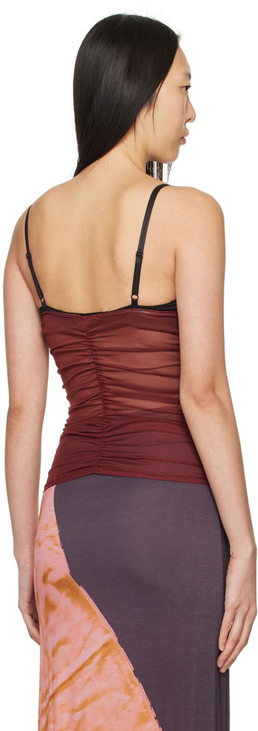 Tanktop Miaou Miaou Renzo Ruched Mesh Tank Top Rød | 7064PM1RUS, 2
