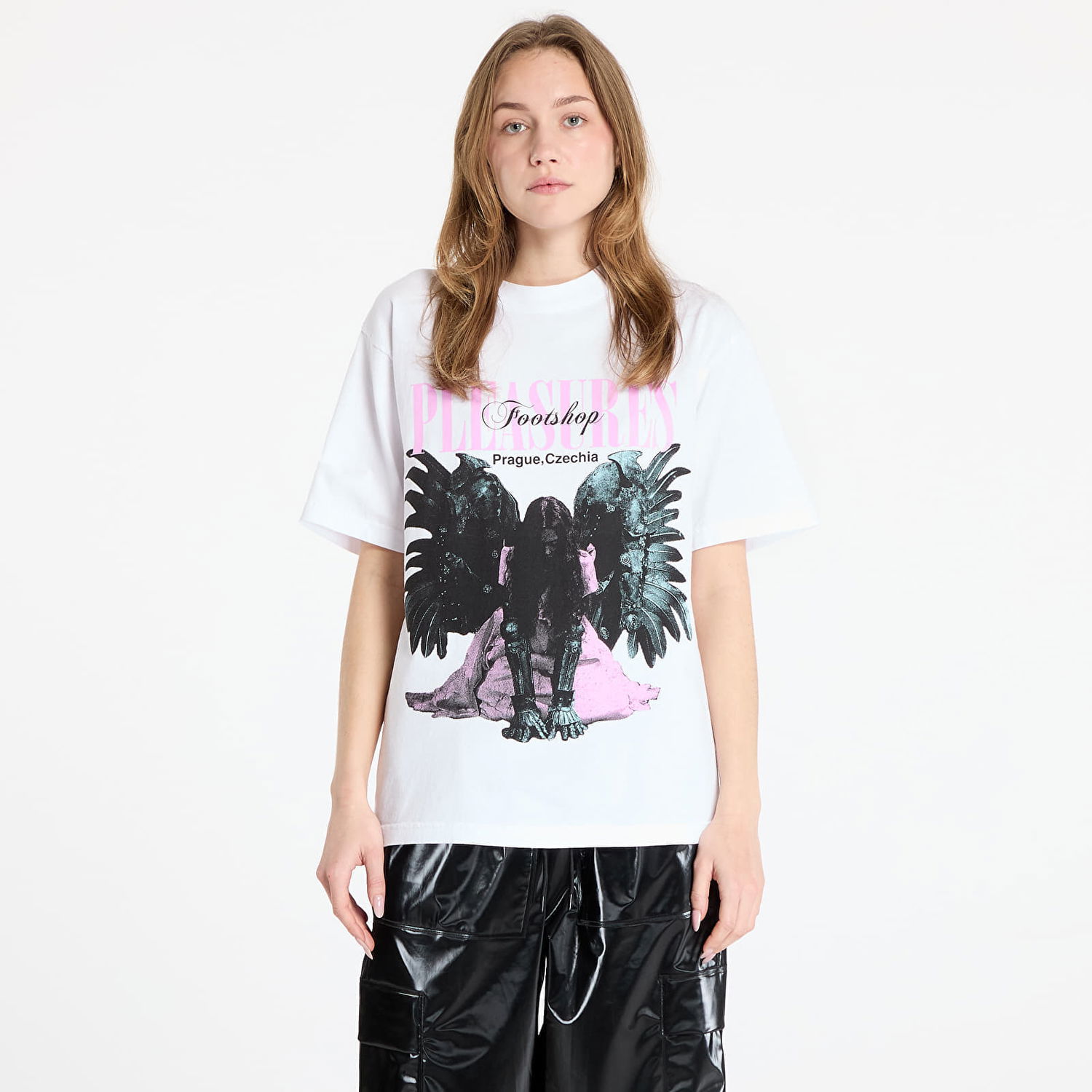 T-shirt Pleasures FTSHP x Angel Graphic T-Shirt Hvid | P24W077 WHITE, 1
