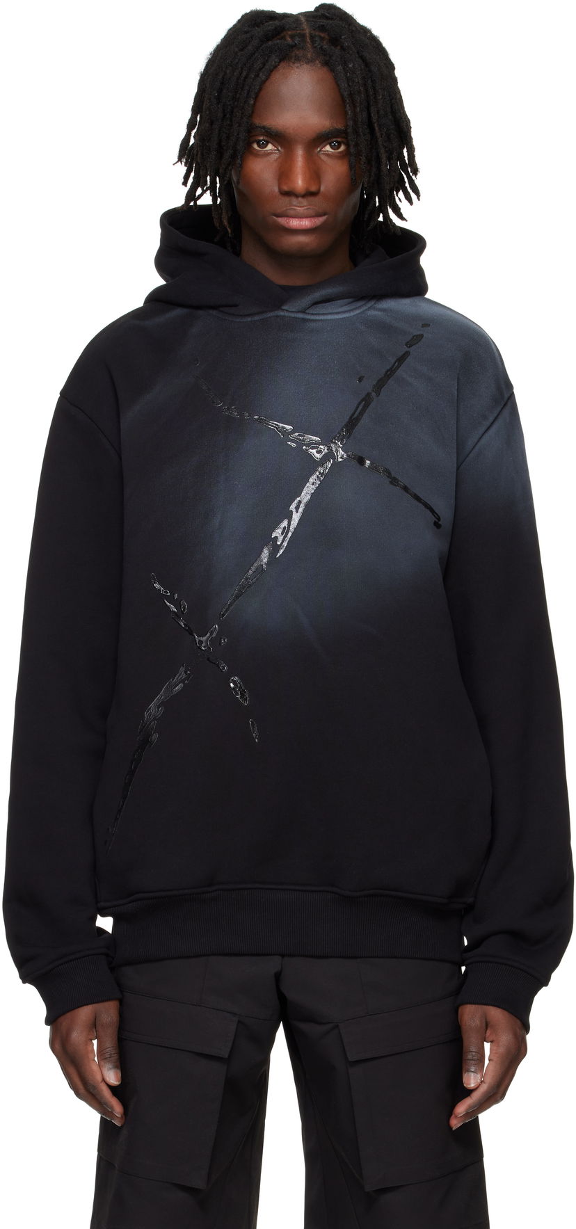 Sweatshirt HELIOT EMIL HELIOT EMIL Fluxus Hoodie Sort | PRESS25_M_08_072_BLK01