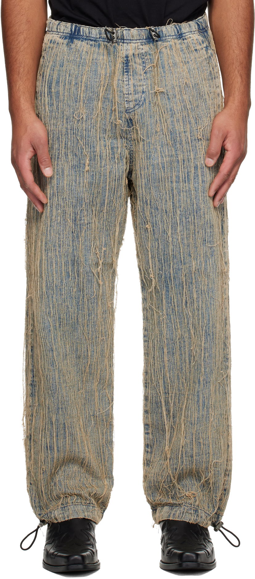 Jeans Diesel Relaxed D-Martial Frayed Drawstring Jeans Flerfarvet | A19277-0CMBZ-01
