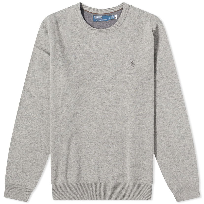 Sweatshirt Polo by Ralph Lauren Polo Ralph Lauren Men's Lambswool Crew Knit Fawn Grey Heather Grå | 710876714007
