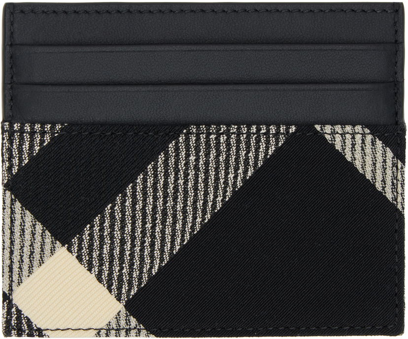 Tegnebog Burberry Card Holder Tall Check Sort | 8089782