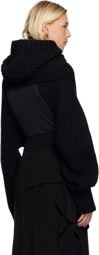 Sweater sacai Oversized Wool Knit Crossover Turtleneck Sort | 25-08201, 2