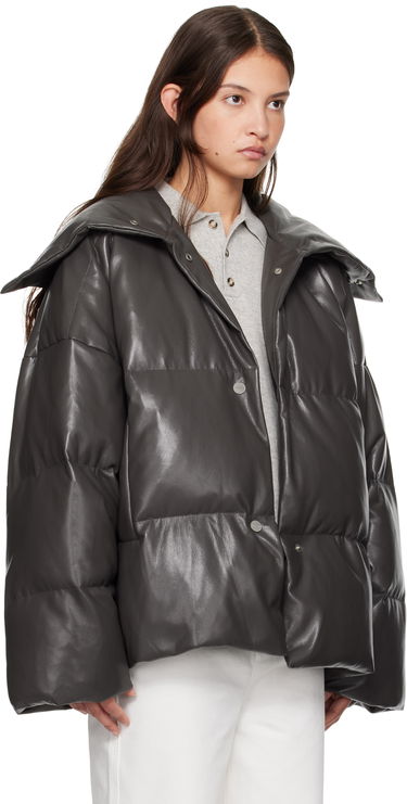 Puffer jakke Nanushka Nanushka Alora Down Vegan Leather Jacket Grå | NW24FWOW31669, 1