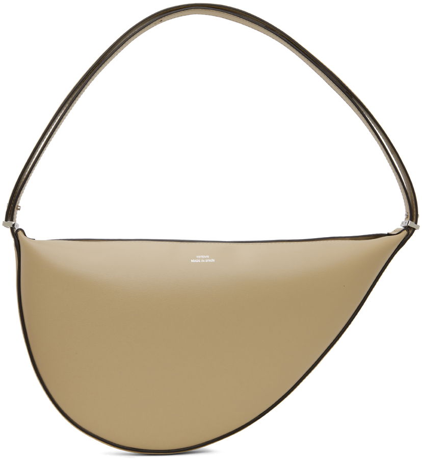 Skuldertaske TOTEME Scooped Sling Leather Shoulder Bag Beige | 242-WAL2276-LE0025