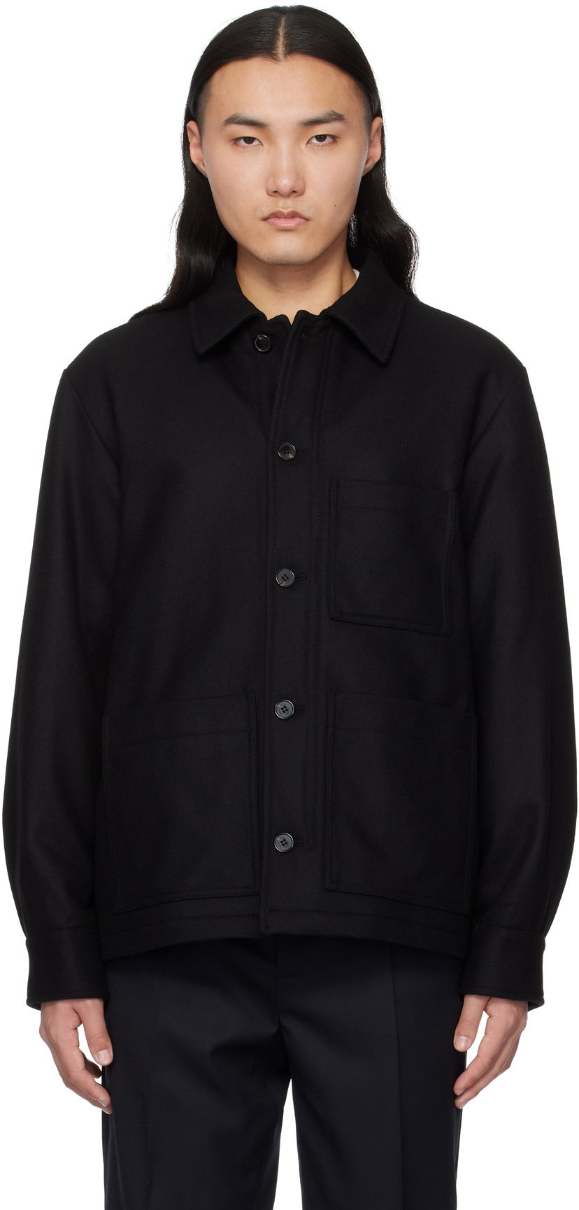 Jakke A.P.C. Wool Chore Jacket Sort | WOAJS-H02713