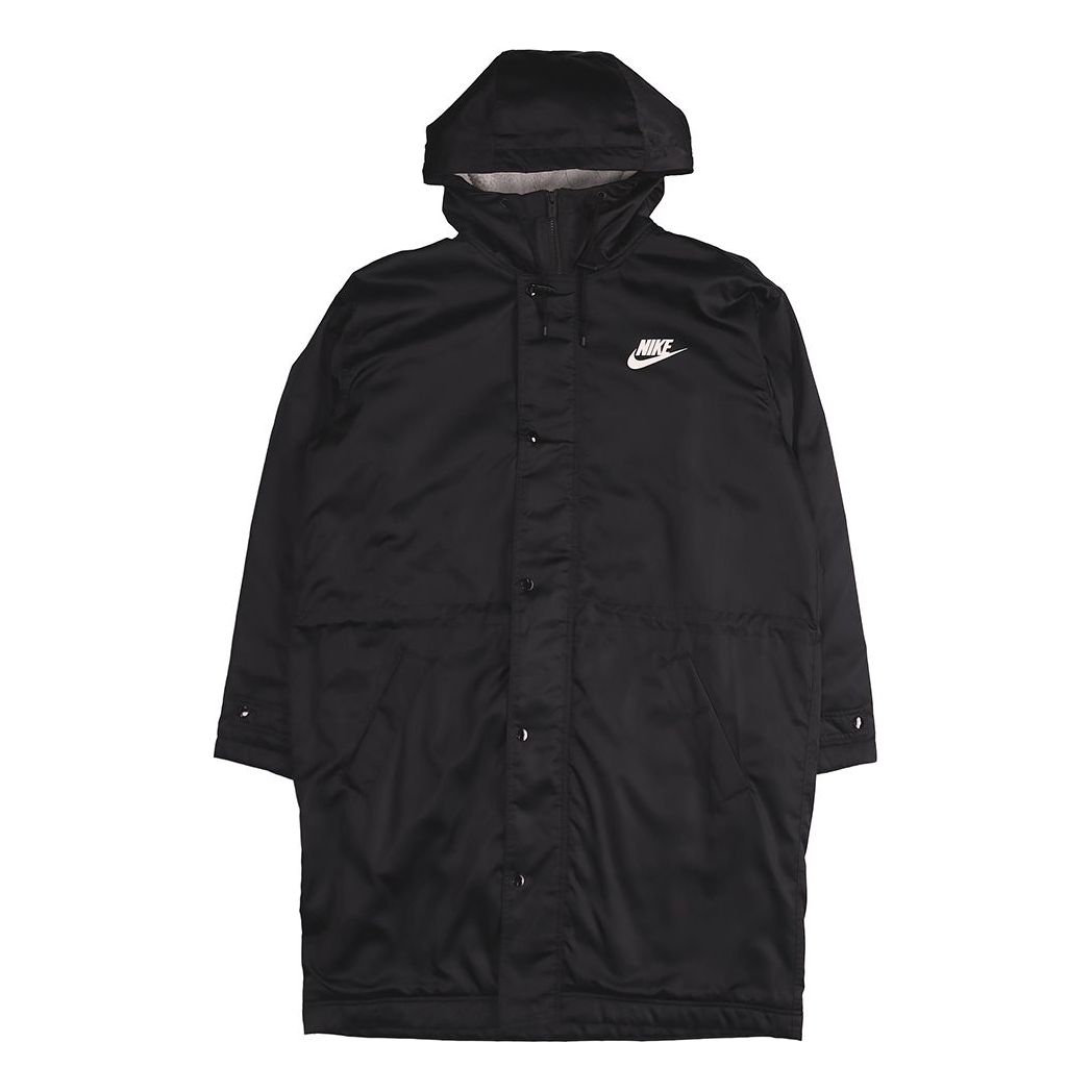 Regnfrakke Nike Logo Hooded Padded Jacket Sort | BV4695-010, 0