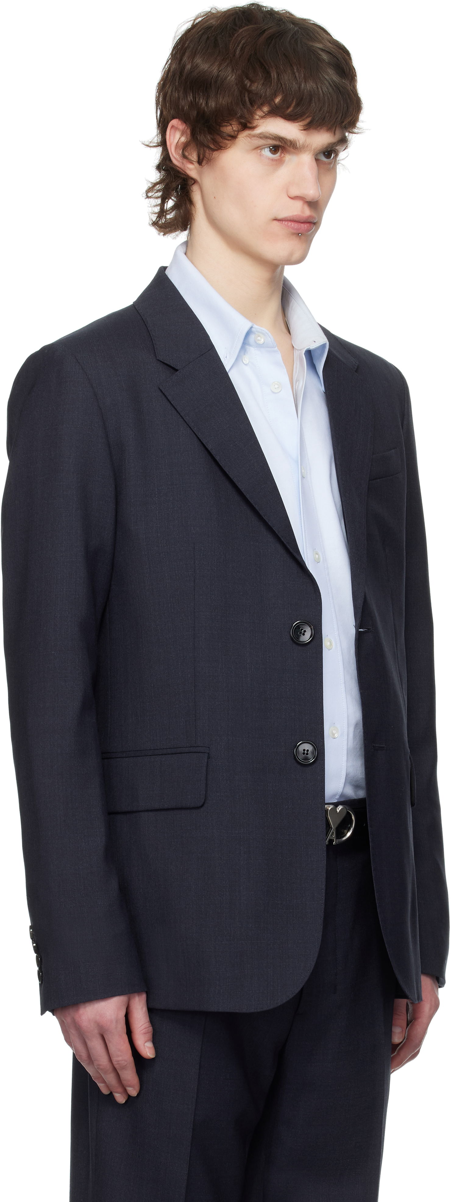 Bukser AMI AMI Paris Two Buttons Wool Blazer Mørkeblå | HBV008.WV0043, 1