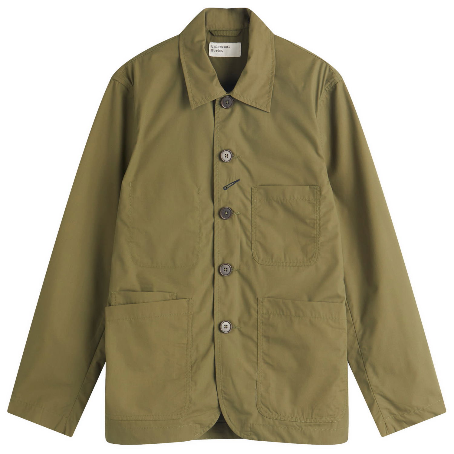 Jakke Universal Works Universal Works Recycled Poly Tech Bakers Jacket Grøn | 32103-OLV, 1