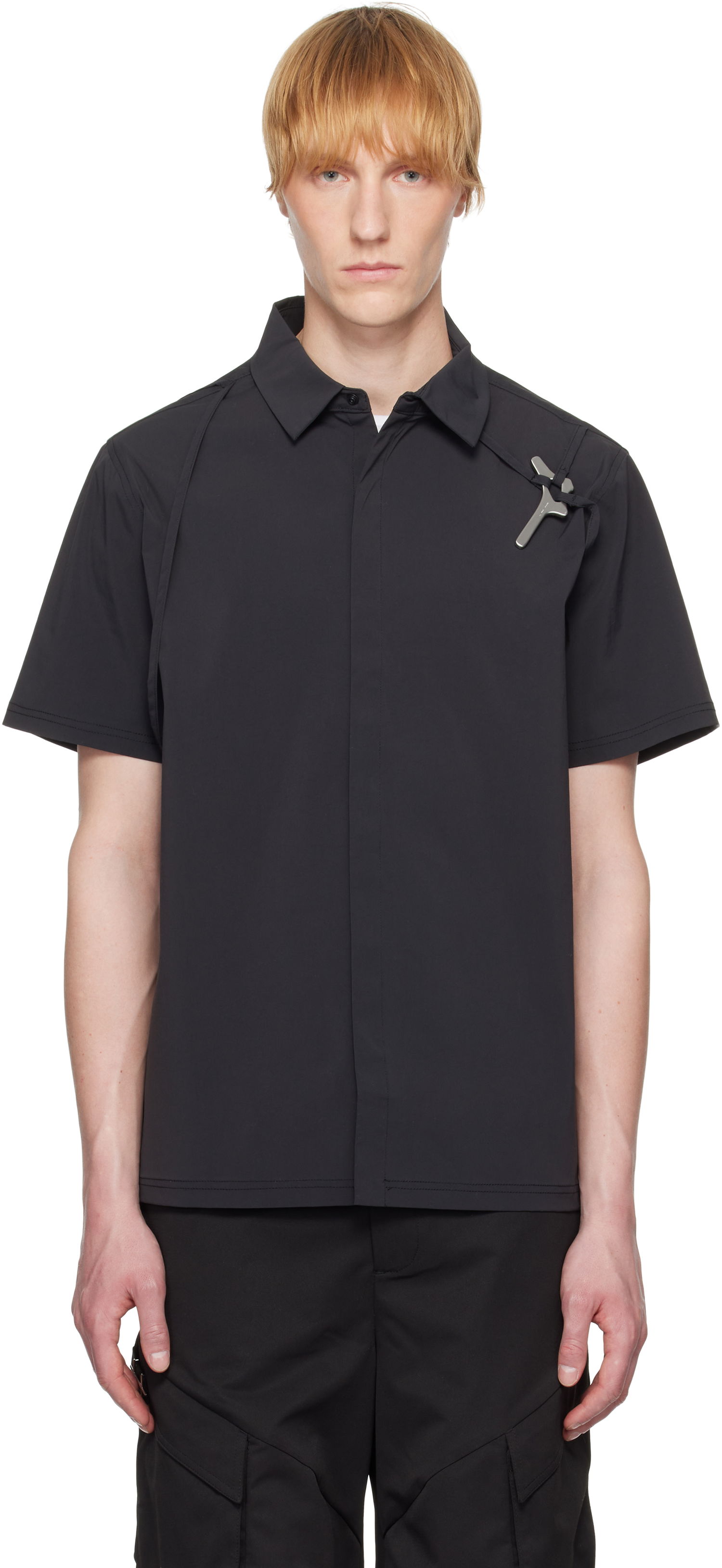Skjorte HELIOT EMIL Heliot Emil Purulence Technical Shirt Sort | SS25_M_05_042_BLK01_CO, 0