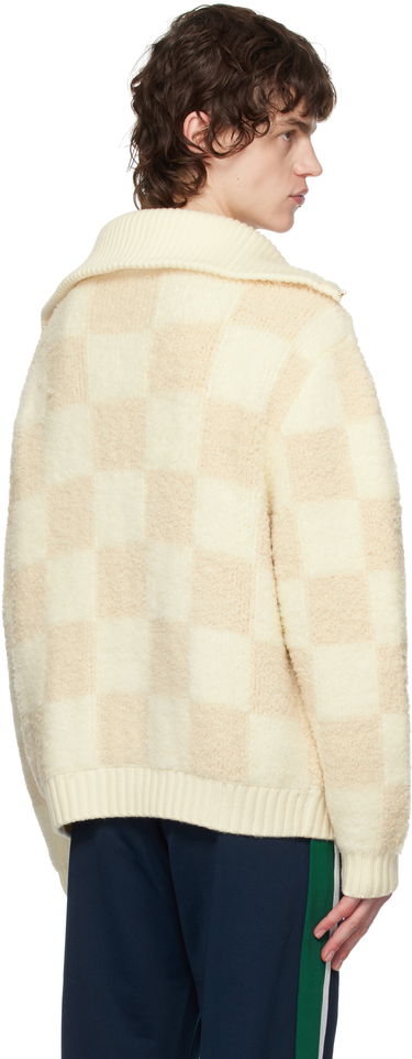 Sweater Casablanca Casablanca Merino Fleece Zip-Up Jacket Beige | MPS25-KW-851-01, 2