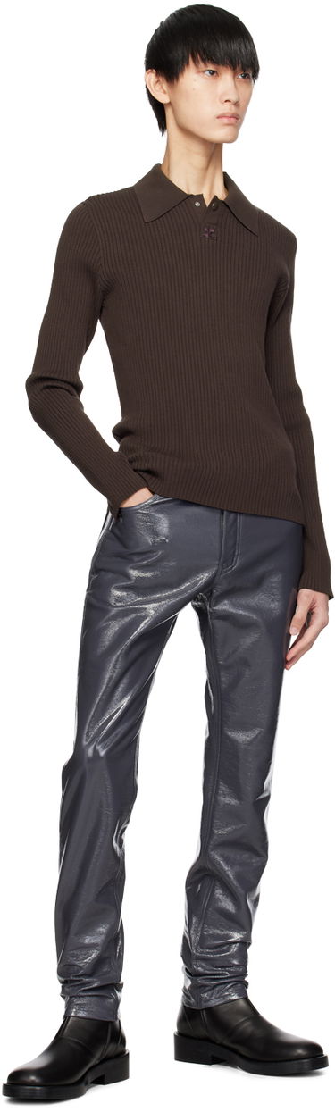 Jeans Courrèges Crinkled Slim-Fit Trousers Grå | 123CPA022VY0014, 3