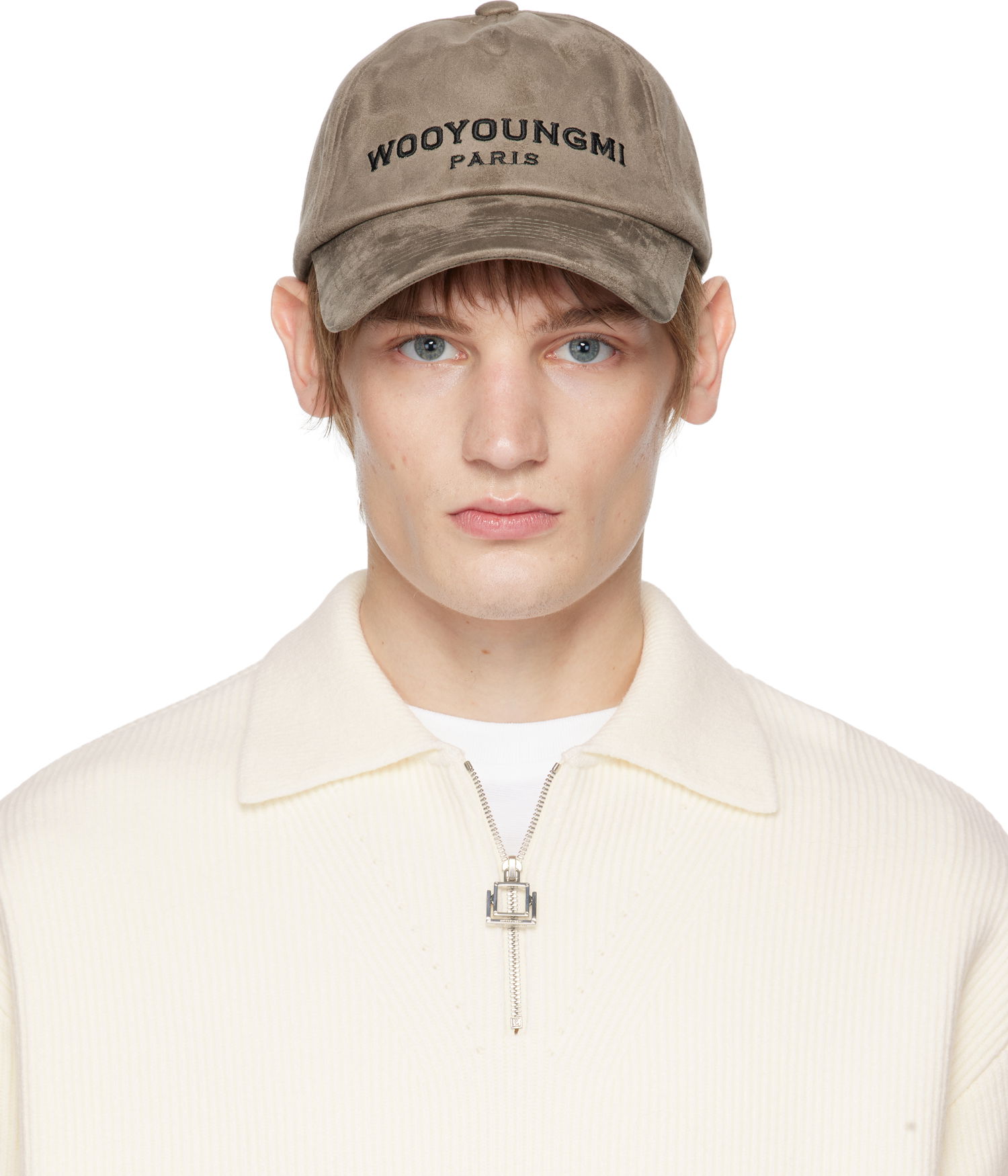 Kasket WOOYOUNGMI Faux Suede Ball Cap Grå | W243AC52, 0
