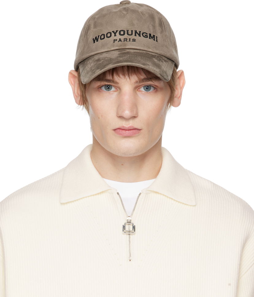 Kasket WOOYOUNGMI Faux Suede Ball Cap Grå | W243AC52