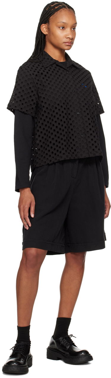 Skjorte YMC YMC Vegas Eyelet Cropped Shirt Sort | Q2WAD, 3