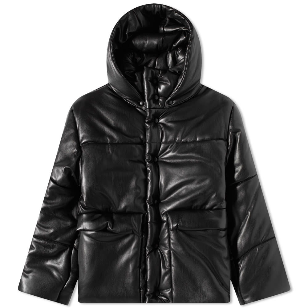 Puffer jakke Nanushka Hide Vegan Leather Puffer Jacket Sort | NM22CROW00299, 0