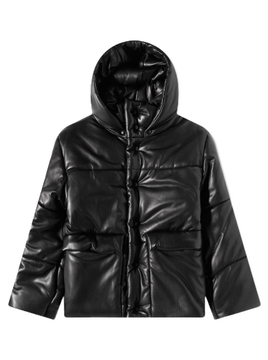 Puffer jakke Nanushka Hide Vegan Leather Puffer Jacket Sort | NM22CROW00299
