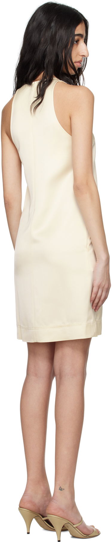 Kjole TOTEME TOTEME Scoop-Neck Mini Dress Beige | 252-WRD0193-FB0382, 2