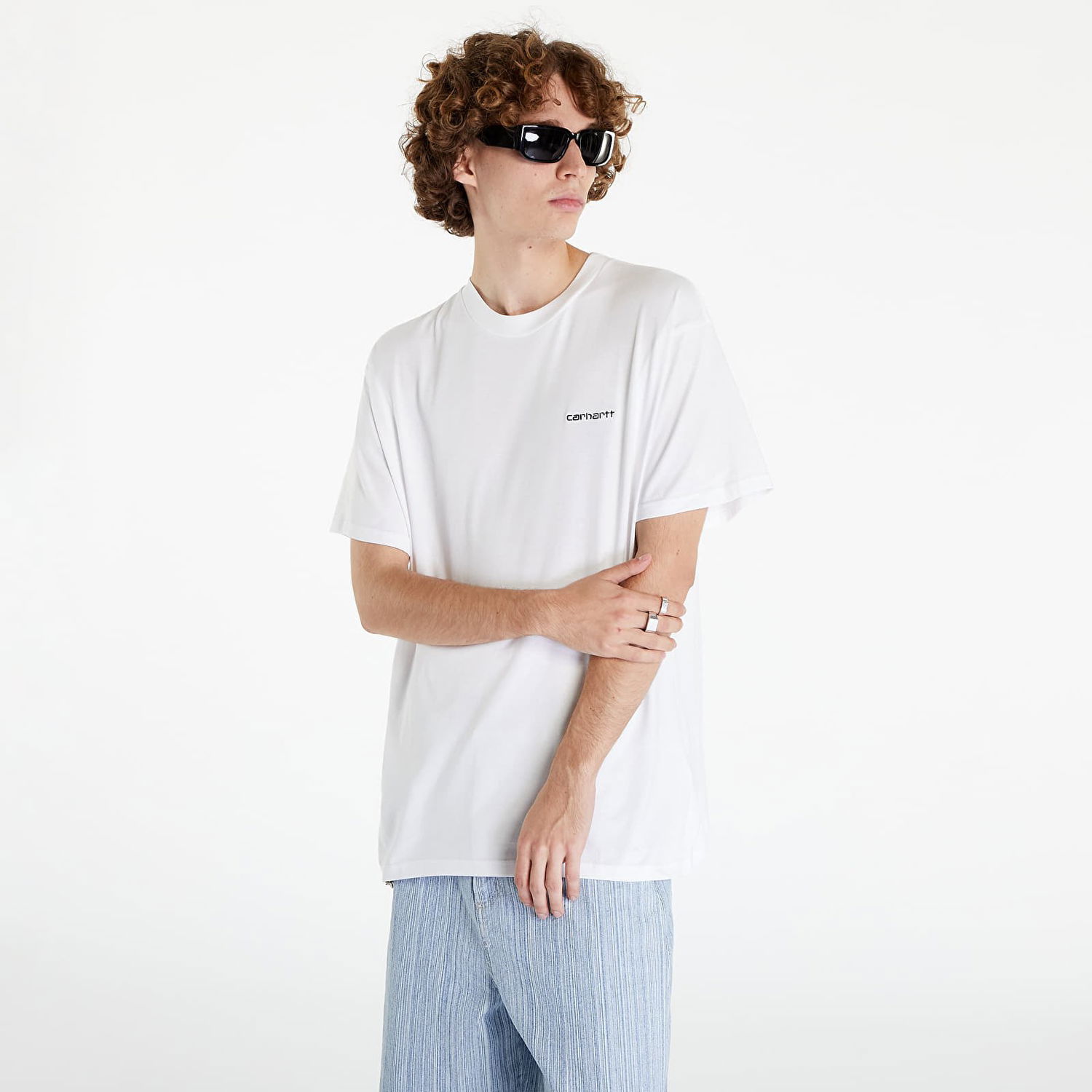 T-shirt Carhartt WIP Script Embroidery Hvid | I030435.00AXX, 0