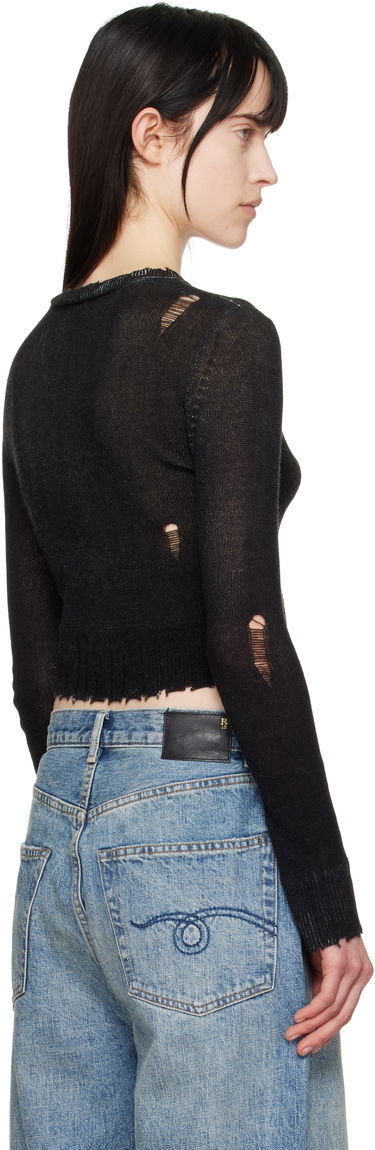Sweater R13 R13 Flaming Heart Cropped Sweater Sort | R13WY042-Y016B, 2