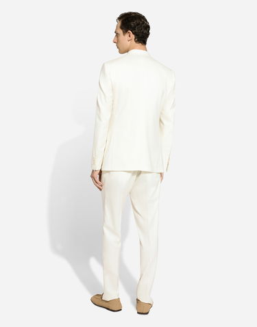 Bukser Dolce & Gabbana Dolce & Gabbana Tailored Flannel Pants Hvid | GY6UETGI251W3796, 2